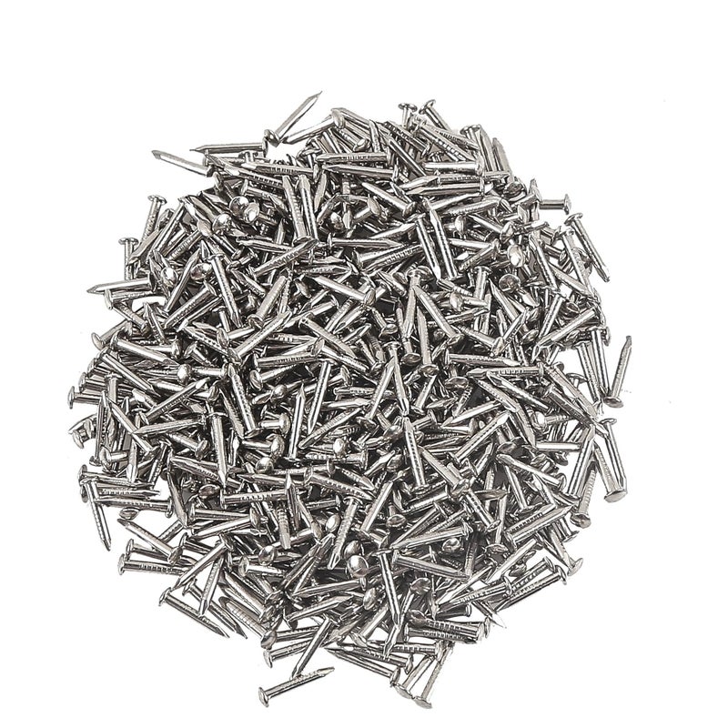 newlng 500PCS Small Nail Round Head Tiny Nails String Art Nails Hand-Made Hardware Accessories Fasteners Mini Nails 1 X 10mm/0.04"X0.4"(DXL) Silver - Image 1